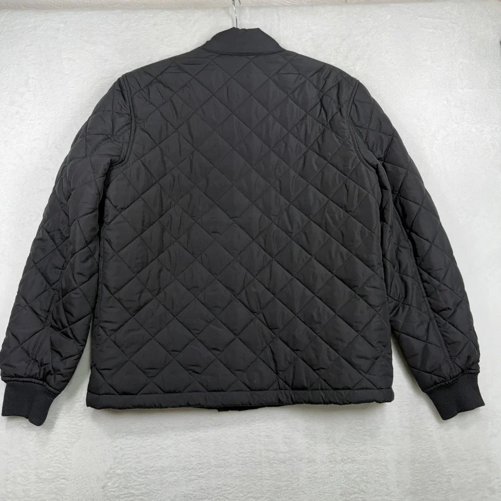 Banana Republic Medium Jacket WR Quilted Bomber Black S/594218 Diamond Stitch